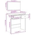 Miniatyrbillede 9 af 11: vidaXL makeupbord med spejl 80x39x80 cm grå sonoma-eg