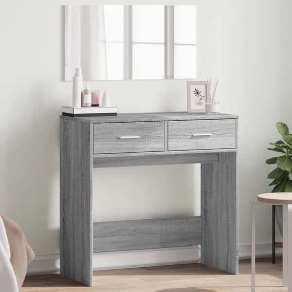 vidaXL makeupbord med spejl 80x39x80 cm grå sonoma-eg