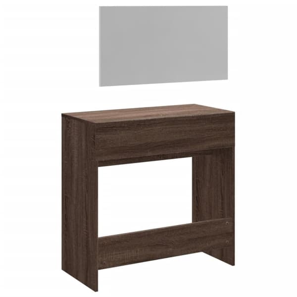 vidaXL Sminkbord med spegel brun ek 80x39x80 cm