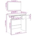Miniatyrbild 9 av 11: vidaXL Sminkbord med spegel brun ek 80x39x80 cm