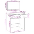 Miniatyrbillede 9 af 11: vidaXL makeupbord med spejl 80x39x80 cm røget egetræsfarve