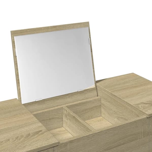 vidaXL Sminkbord med spegel sonoma-ek 100x45x76 cm