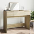 Miniatyrbild 11 av 11: vidaXL Sminkbord med spegel sonoma-ek 100x45x76 cm