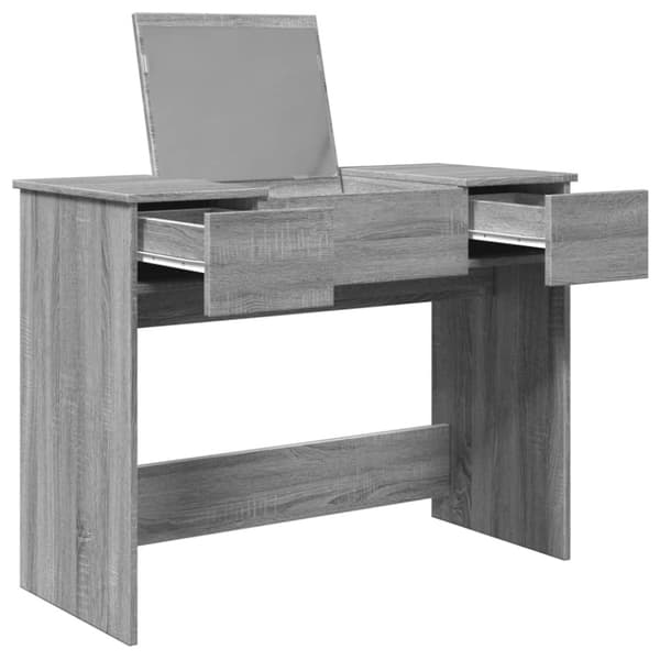 vidaXL Sminkbord med spegel grå sonoma 100x45x76 cm