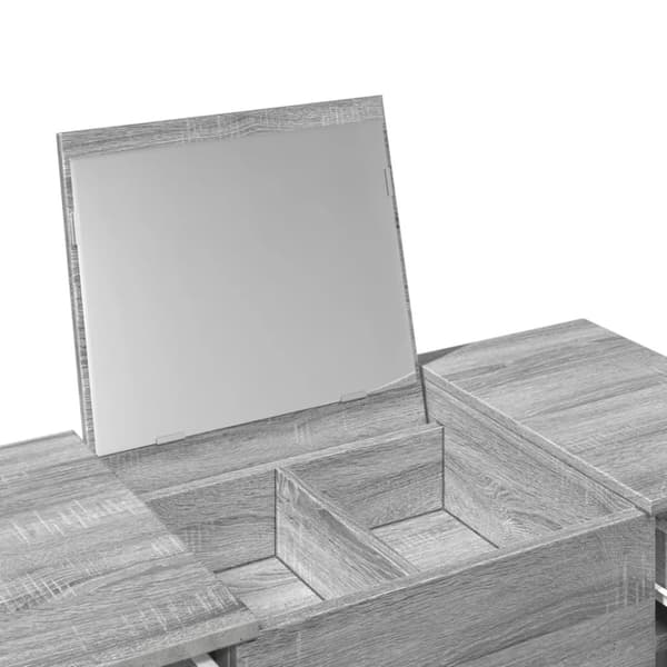 vidaXL Sminkbord med spegel grå sonoma 100x45x76 cm