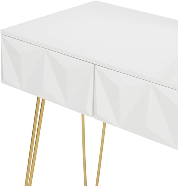 Rootz Elegant sminkebordssæt - Sminkebord - Makeup skrivebord - Stabilt og holdbart - Effektiv opbevaring - Luksuriøs komfort - 100 cm x 79 cm x 40 cm