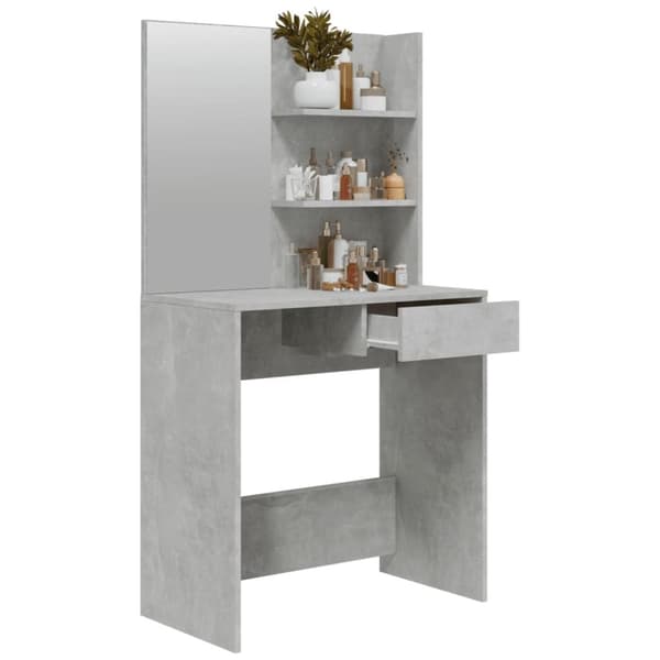vidaXL makeupbord med spejl 74,5x40x141 cm betongrå -  Sminkebord