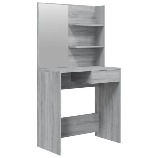 vidaXL makeupbord med spejl 74,5x40x141 cm grå sonoma-eg -  Sminkebord