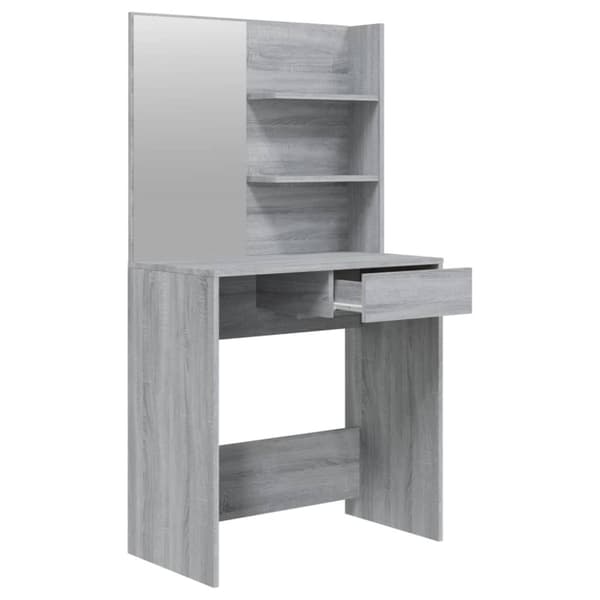 vidaXL makeupbord med spejl 74,5x40x141 cm grå sonoma-eg -  Sminkebord