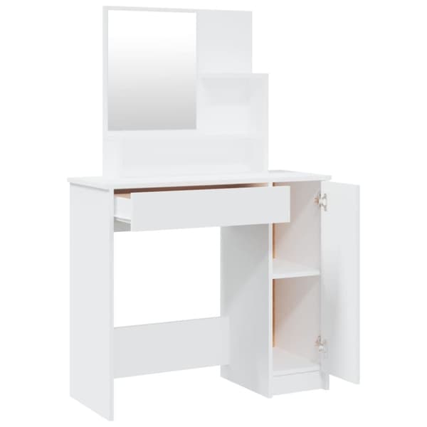 vidaXL makeupbord med spejl 86,5x35x136 cm hvid -  Sminkebord