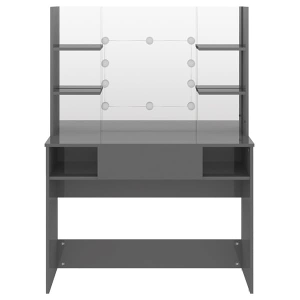 vidaXL Sminkbord med LED-belysning 100x40x135 cm MDF grå - Toalettbord
