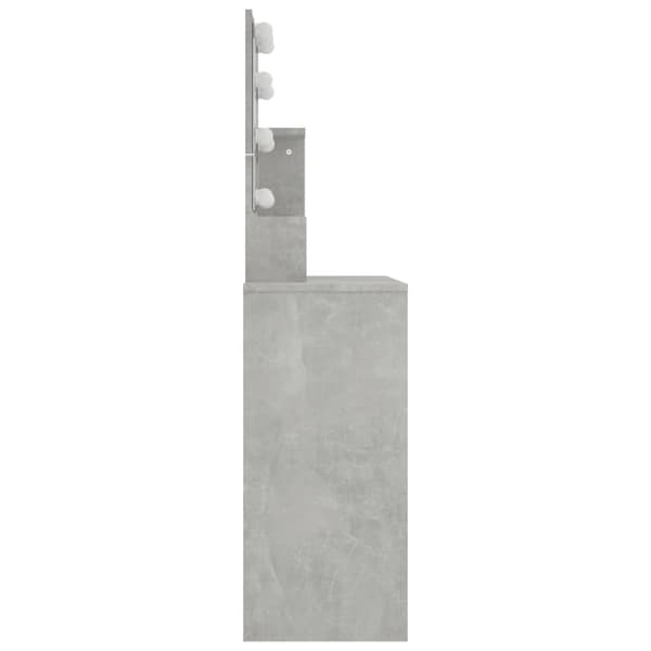 vidaXL Peilipöytä LED-valoilla betoninharmaa 86,5x35x136 cm -  Makuuhuoneen kampauspöydät