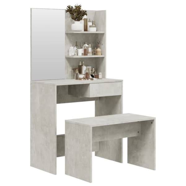 vidaXL konsolbordsæt 74,5x40x141 cm betongrå -  Sminkebord