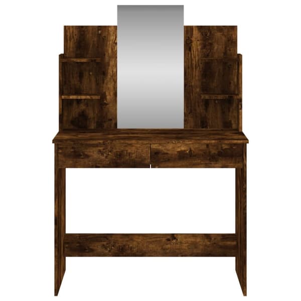 vidaXL Sminkbord med spegel rökfärgad ek 96x39x142 cm -  Toalettbord