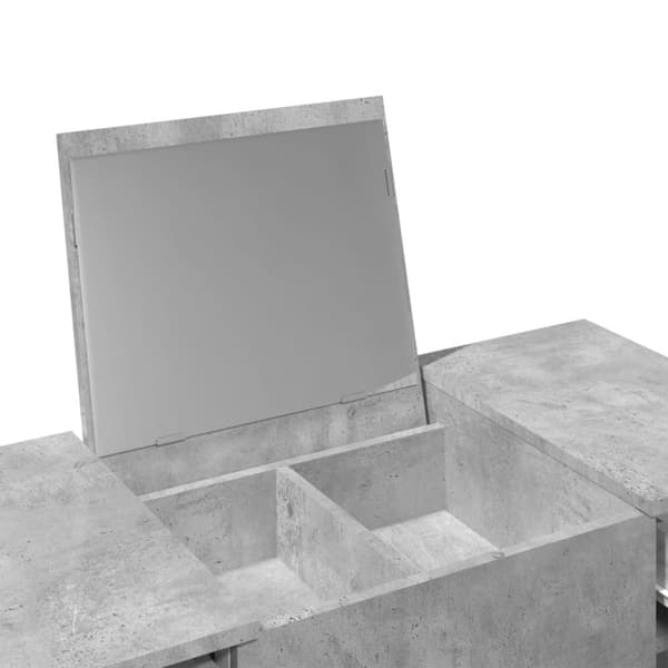 vidaXL Sminkbord med spegel betonggrå 100x45x76 cm - Toalettbord