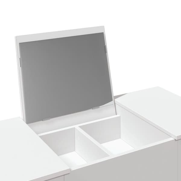 vidaXL Sminkbord med spegel vit 100x45x76 cm - Toalettbord