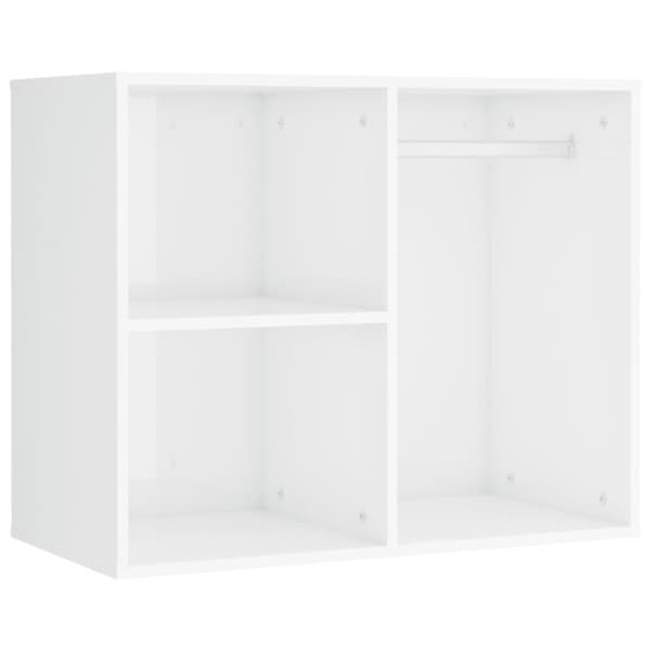 The Living Store Sminkbord LED med skåp 2 vit högglans konstruerat trä -  Toalettbord