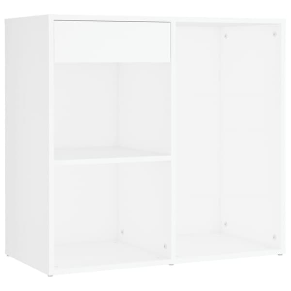 The Living Store makeupbord med LED-lys og 2 skabe konstrueret træ hvid -  Sminkebord