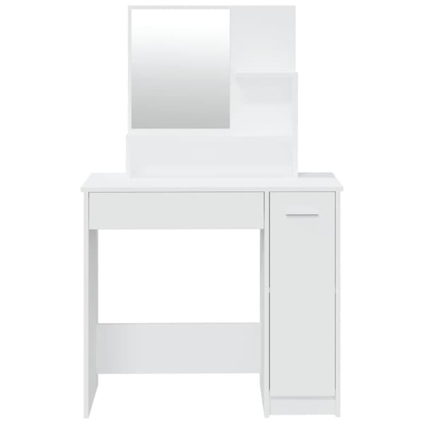 The Living Store makeupbord med spejl 86,5x35x136 cm hvid -  Sminkebord