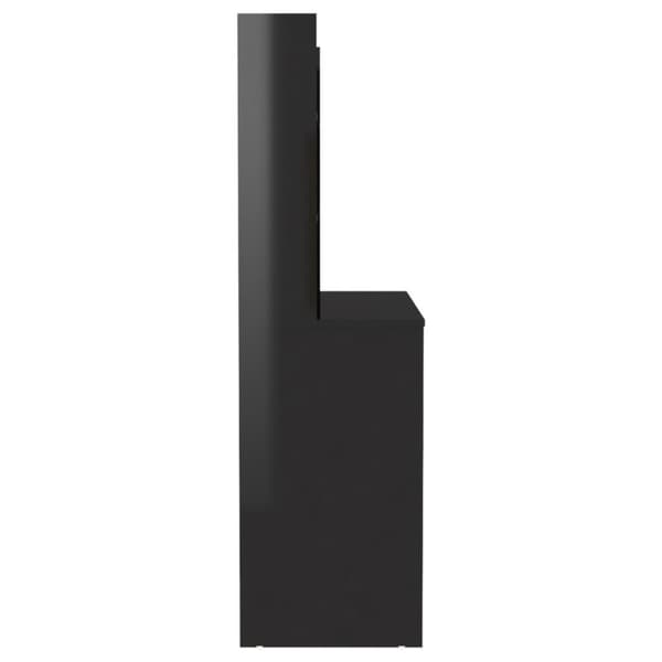 The Living Store Sminkbord med LED-belysning 100x40x135 cm MDF svart glänsande - Toalettbord