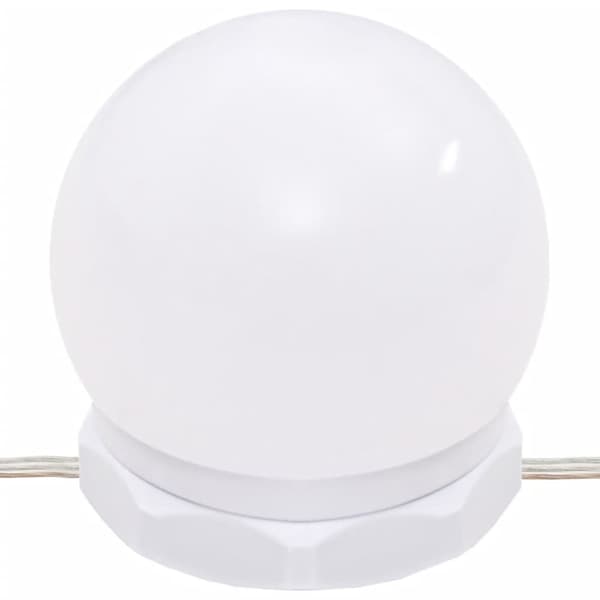 The Living Store Sminkbord med LED vit högglans 74,5x40x141 cm -  Toalettbord