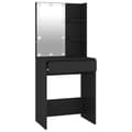 Miniatyrbild 5 av 11: The Living Store Sminkbord med LED svart 60x40x140 cm -  Toalettbord