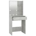 Miniatyrbillede 5 af 11: The Living Store makeupbord med LED-lys 60x40x140 cm betongrå -  Sminkebord
