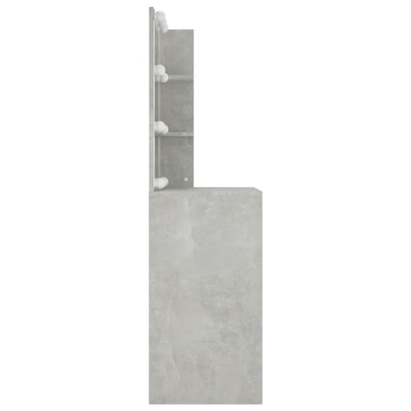 The Living Store makeupbord med LED-lys 60x40x140 cm betongrå -  Sminkebord