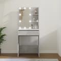 Miniatyrbillede 2 af 11: The Living Store makeupbord med LED-lys 60x40x140 cm betongrå -  Sminkebord