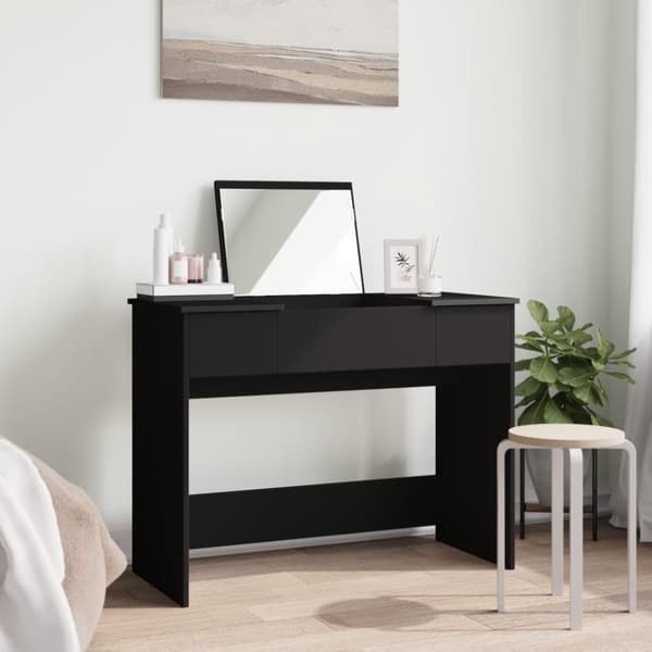 The Living Store Peilipöytä musta 100x45x76 cm - Makuuhuoneen kampauspöydät