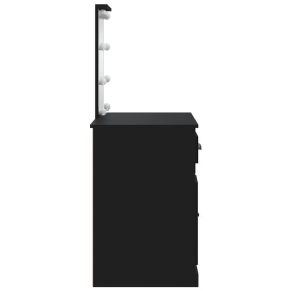 The Living Store makeupbord med LED-lys 90x42x132,5 cm sort -  Sminkebord
