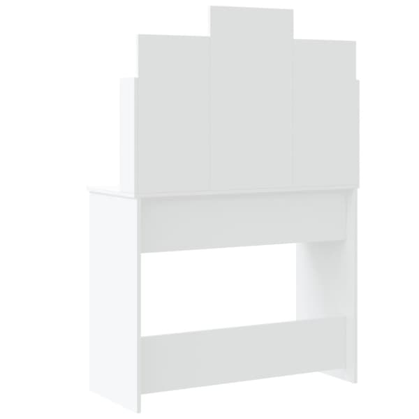 The Living Store makeupbord med LED-lys 96x40x142 cm hvid -  Sminkebord