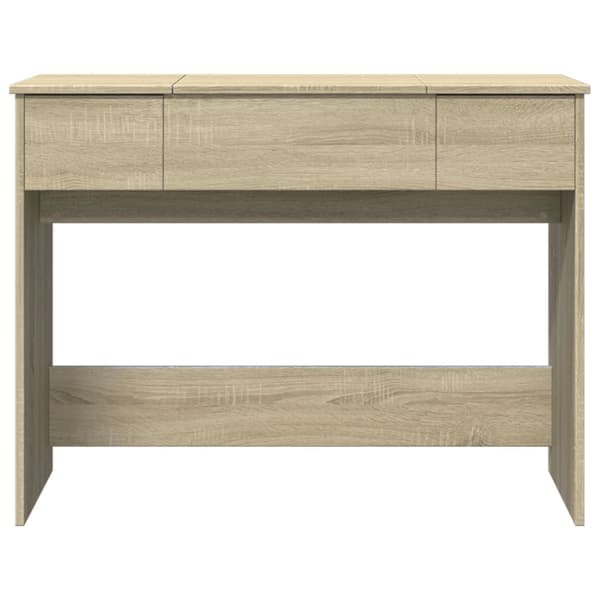 The Living Store makeupbord med spejl 100x45x76 cm sonoma-eg -  Sminkebord
