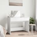 Miniatyrbillede 4 af 11: The Living Store makeupbord med spejl 100x45x76 cm hvid -  Sminkebord