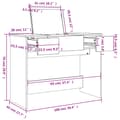 Miniatyrbillede 11 af 11: The Living Store makeupbord med spejl 100x45x76 cm hvid -  Sminkebord
