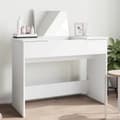 Miniatyrbillede 2 af 11: The Living Store makeupbord med spejl 100x45x76 cm hvid -  Sminkebord