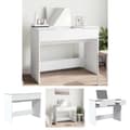 Miniatyrbillede 1 af 11: The Living Store makeupbord med spejl 100x45x76 cm hvid -  Sminkebord
