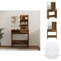 Miniatyrbillede 1 af 11: Sminkebord - Living makeupbord med LED-lys 74,5x40x141 cm røget egetræsfarve