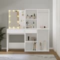 Miniatyrbild 5 av 11: Toalettbord - Living Sminkbord LED med 2 skåp vit konstruerat trä