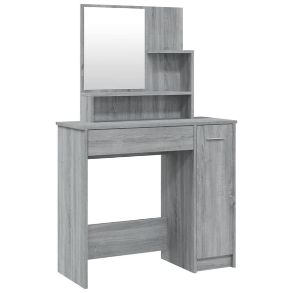 Sminkebord - Living makeupbord med spejl 86,5x35x136 cm grå sonoma-eg