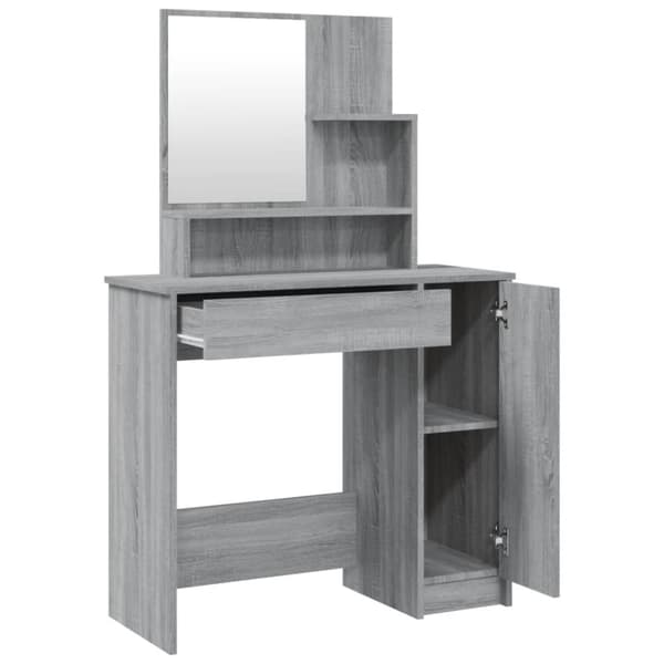 Sminkebord - Living makeupbord med spejl 86,5x35x136 cm grå sonoma-eg