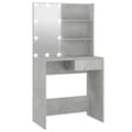 Miniatyrbild 3 av 11: Toalettbord - Living Sminkbord med LED betonggrå 74,5x40x141 cm