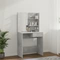Miniatyrbild 6 av 11: Toalettbord - Living Sminkbord med LED betonggrå 74,5x40x141 cm
