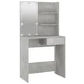 Miniatyrbild 7 av 11: Toalettbord - Living Sminkbord med LED betonggrå 74,5x40x141 cm
