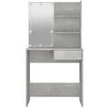 Miniatyrbild 9 av 11: Toalettbord - Living Sminkbord med LED betonggrå 74,5x40x141 cm