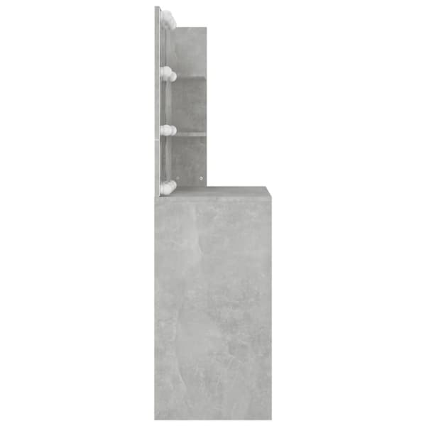 Toalettbord - Living Sminkbord med LED betonggrå 74,5x40x141 cm