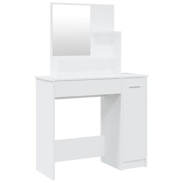 Makeupbord med spejl 86,5x35x136 cm hvid - Kosmetikbord - Kosmetikborde - Home & Living