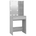 Miniatyrbild 3 av 11: Sminkbord med LED grå sonoma 60x40x140 cm - Sminkbord - Toalettbord - Home & Living