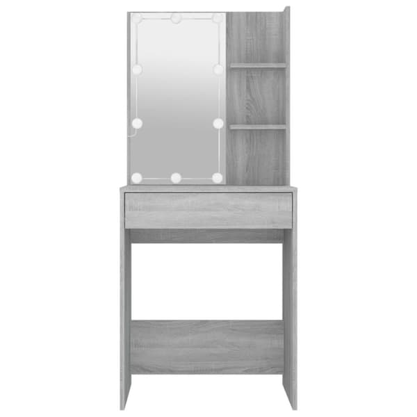 Sminkbord med LED grå sonoma 60x40x140 cm - Sminkbord - Toalettbord - Home & Living