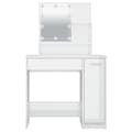 Miniatyrbild 6 av 11: Sminkbord med LED vit högglans 86,5x35x136 cm - Sminkbord - Toalettbord - Home & Living